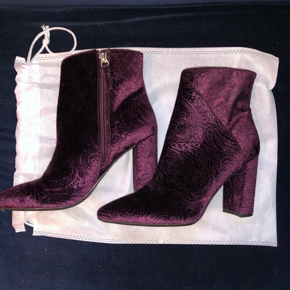 Nine West Velvet Ankle Boots